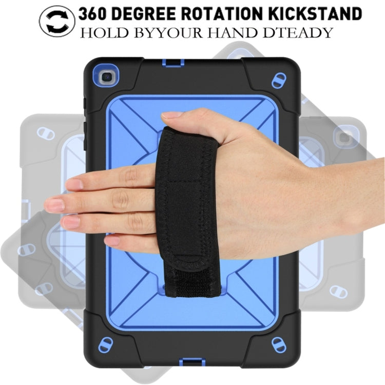 For Galaxy Tab A 10.1 (2019) T510 Contrast Color Silicone + PC Combination Case with Holder(Black + Blue) - Tab A 10.1 (2019) T510 / T515 by buy2fix | Online Shopping UK | buy2fix