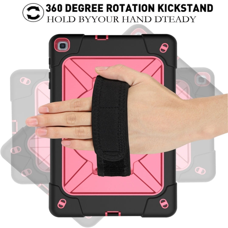 For Galaxy Tab A 10.1 (2019) T510 Contrast Color Silicone + PC Combination Case with Holder(Black + Rose Red) - Tab A 10.1 (2019) T510 / T515 by buy2fix | Online Shopping UK | buy2fix