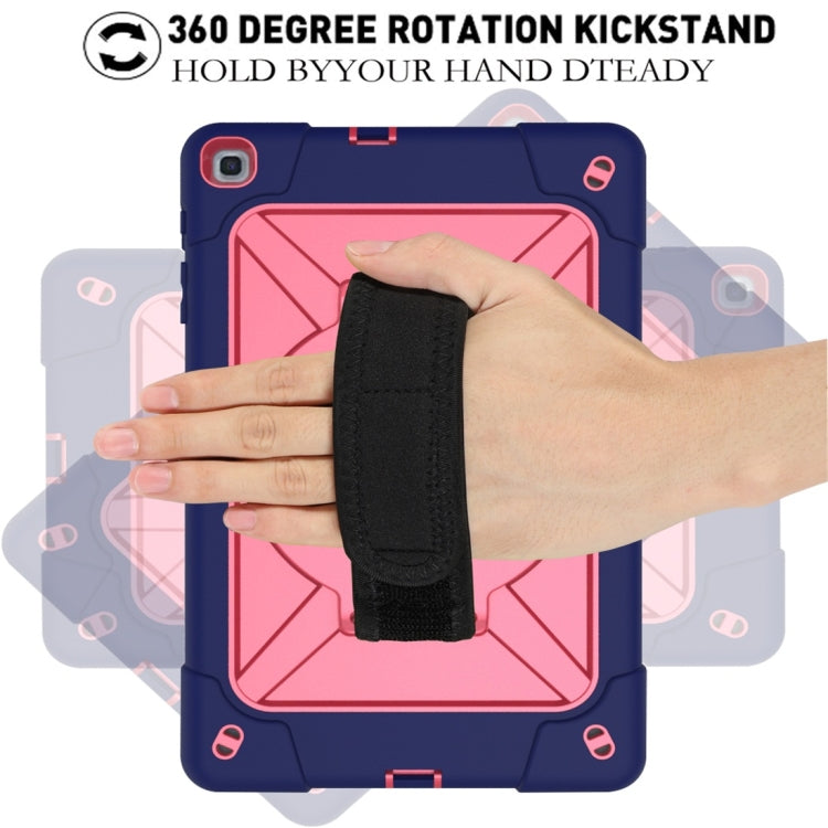 For Galaxy Tab A 10.1 (2019) T510 Contrast Color Silicone + PC Combination Case with Holder(Navy Blue + Rose Red) - Tab A 10.1 (2019) T510 / T515 by buy2fix | Online Shopping UK | buy2fix