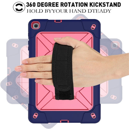 For Galaxy Tab A 10.1 (2019) T510 Contrast Color Silicone + PC Combination Case with Holder(Navy Blue + Rose Red) - Tab A 10.1 (2019) T510 / T515 by buy2fix | Online Shopping UK | buy2fix