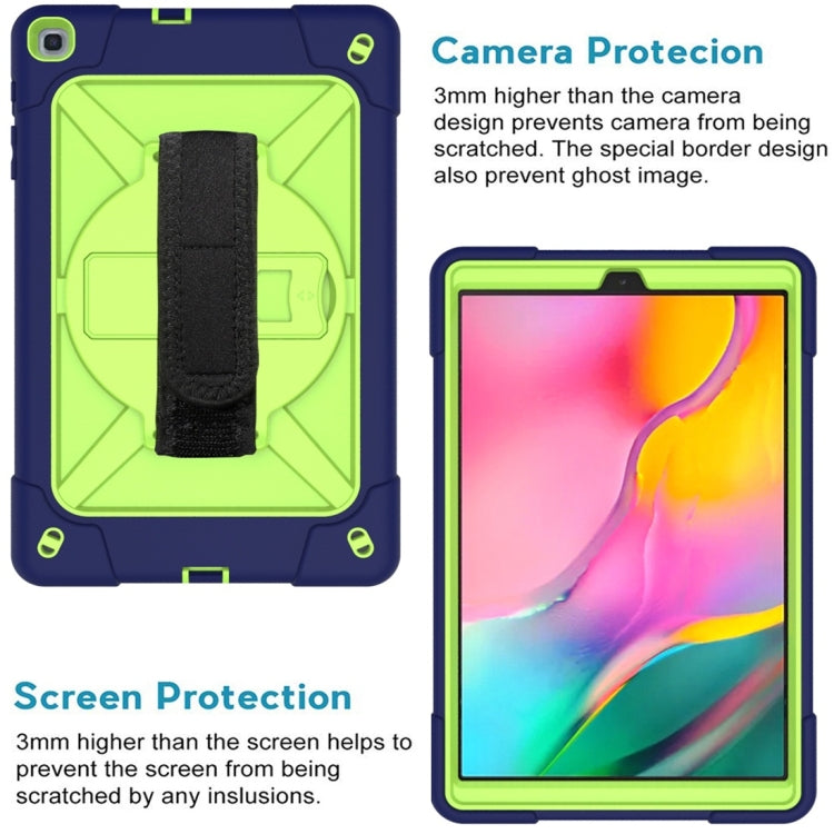 For Galaxy Tab A 10.1 (2019) T510 Contrast Color Silicone + PC Combination Case with Holder(Navy Blue + Olivine) - Tab A 8.0 & S Pen (2019) P200/P205 by buy2fix | Online Shopping UK | buy2fix