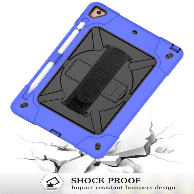 For iPad 9.7 Contrast Color Silicone + PC Combination Case with Holder(Dark Blue + Black) - iPad 9.7 (2018) & (2017) Cases by buy2fix | Online Shopping UK | buy2fix
