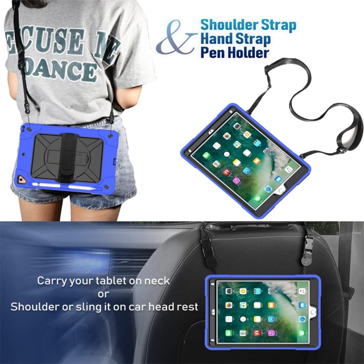 For iPad 9.7 Contrast Color Silicone + PC Combination Case with Holder(Dark Blue + Black) - iPad 9.7 (2018) & (2017) Cases by buy2fix | Online Shopping UK | buy2fix