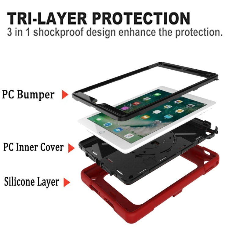 For iPad 9.7 Contrast Color Silicone + PC Combination Case with Holder(Red + Black) - iPad 9.7 (2018) & (2017) Cases by buy2fix | Online Shopping UK | buy2fix
