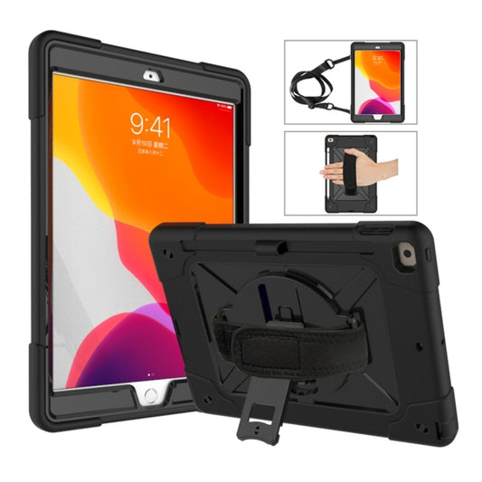 For iPad 10.2 Contrast Color Silicone + PC Combination Case with Holder(Black) - iPad 10.2 Cases by buy2fix | Online Shopping UK | buy2fix