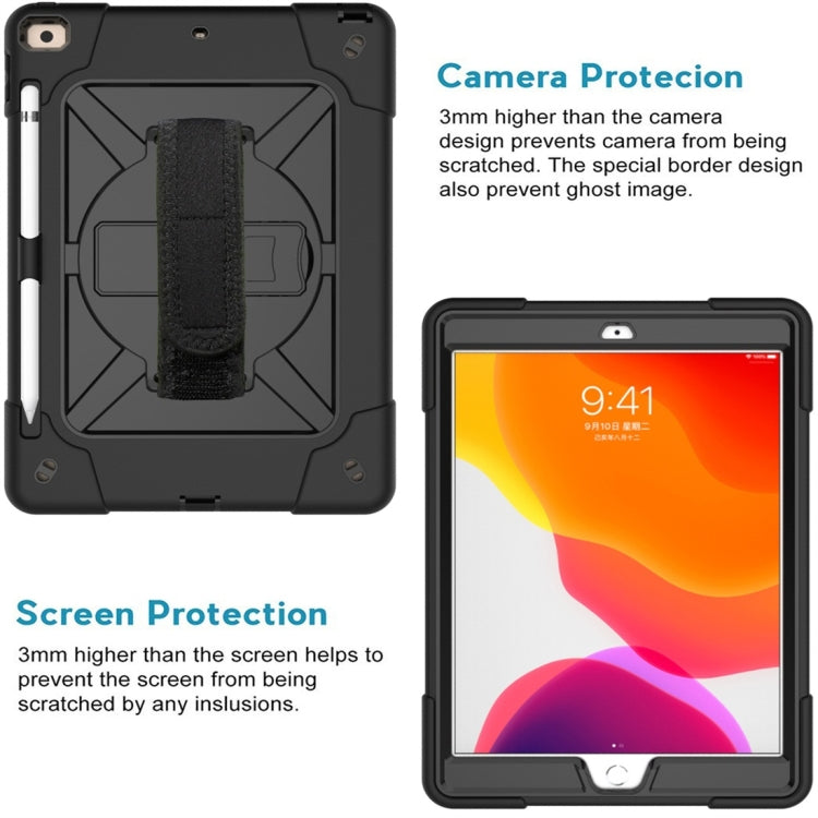 For iPad 10.2 Contrast Color Silicone + PC Combination Case with Holder(Black) - iPad 10.2 Cases by buy2fix | Online Shopping UK | buy2fix
