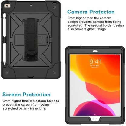 For iPad 10.2 Contrast Color Silicone + PC Combination Case with Holder(Black) - iPad 10.2 Cases by buy2fix | Online Shopping UK | buy2fix