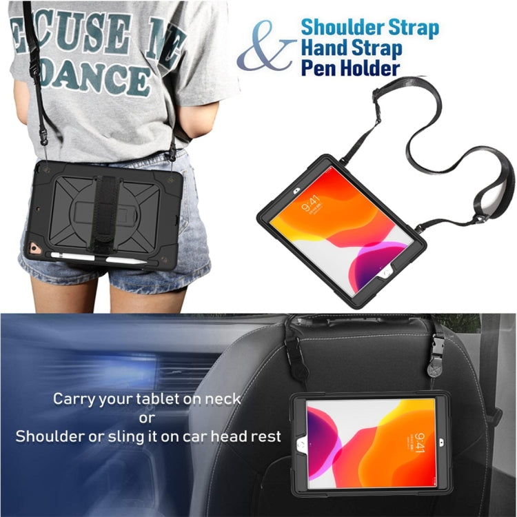 For iPad 10.2 Contrast Color Silicone + PC Combination Case with Holder(Black) - iPad 10.2 Cases by buy2fix | Online Shopping UK | buy2fix