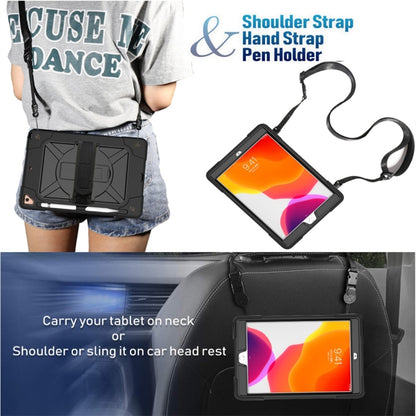 For iPad 10.2 Contrast Color Silicone + PC Combination Case with Holder(Black) - iPad 10.2 Cases by buy2fix | Online Shopping UK | buy2fix