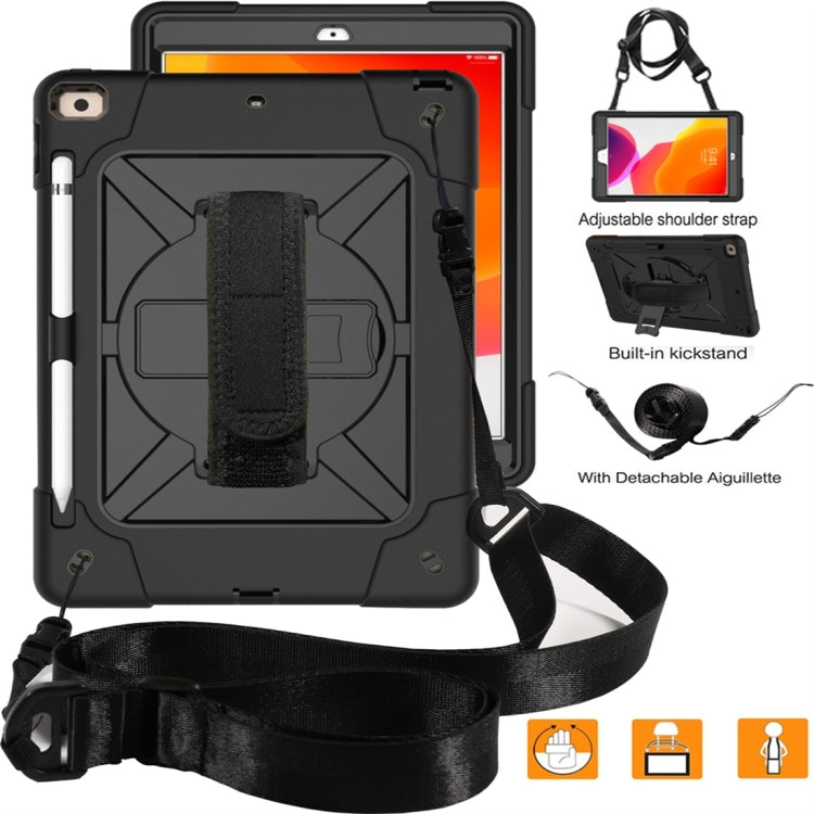 For iPad 10.2 Contrast Color Silicone + PC Combination Case with Holder(Black) - iPad 10.2 Cases by buy2fix | Online Shopping UK | buy2fix