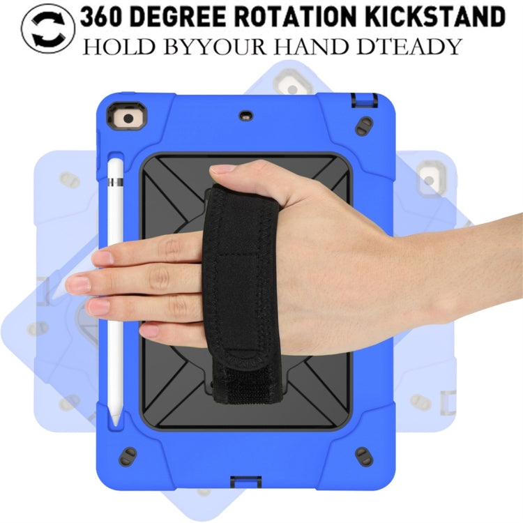 For iPad 10.2 Contrast Color Silicone + PC Combination Case with Holder(Dark Blue + Black) - iPad 10.2 Cases by buy2fix | Online Shopping UK | buy2fix