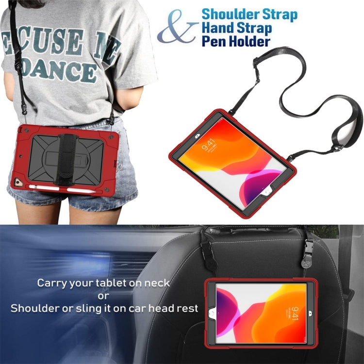 For iPad 10.2 Contrast Color Silicone + PC Combination Case with Holder(Red + Black) - iPad 10.2 Cases by buy2fix | Online Shopping UK | buy2fix