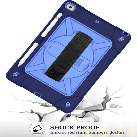 For iPad 10.2 Contrast Color Silicone + PC Combination Case with Holder(Navy Blue + Blue) - iPad 10.2 Cases by buy2fix | Online Shopping UK | buy2fix