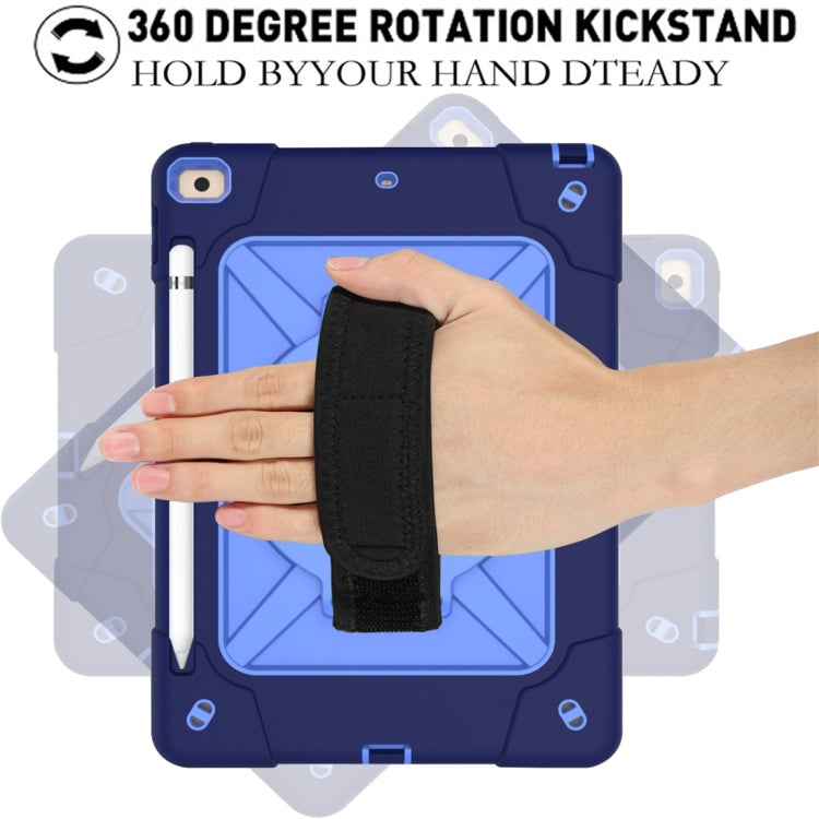 For iPad 10.2 Contrast Color Silicone + PC Combination Case with Holder(Navy Blue + Blue) - iPad 10.2 Cases by buy2fix | Online Shopping UK | buy2fix