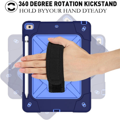 For iPad 10.2 Contrast Color Silicone + PC Combination Case with Holder(Navy Blue + Blue) - iPad 10.2 Cases by buy2fix | Online Shopping UK | buy2fix