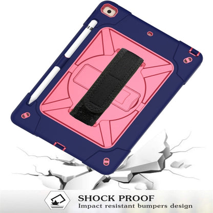 For iPad 10.2 Contrast Color Silicone + PC Combination Case with Holder(Navy Blue + Rose Red) - iPad 10.2 Cases by buy2fix | Online Shopping UK | buy2fix