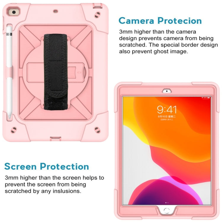 For iPad 10.2 Contrast Color Silicone + PC Combination Case with Holder(Rose Gold) - iPad 10.2 Cases by buy2fix | Online Shopping UK | buy2fix
