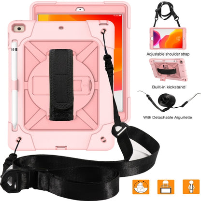 For iPad 10.2 Contrast Color Silicone + PC Combination Case with Holder(Rose Gold) - iPad 10.2 Cases by buy2fix | Online Shopping UK | buy2fix