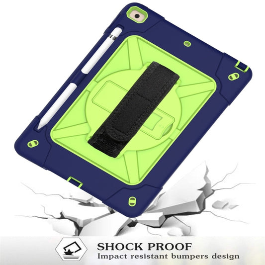 For iPad 10.2 Contrast Color Silicone + PC Combination Case with Holder(Navy Blue + Olivine) - iPad 10.2 Cases by buy2fix | Online Shopping UK | buy2fix