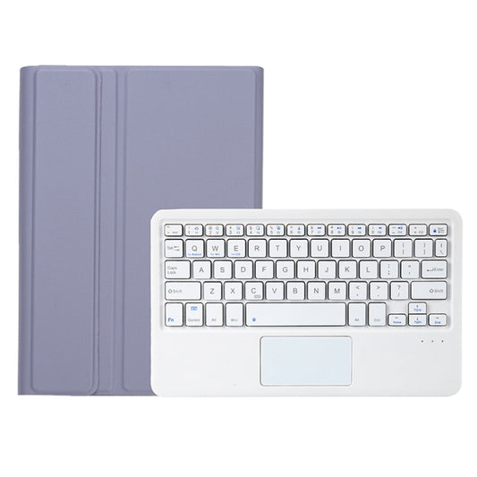 A08B-A Candy Color Bluetooth Keyboard Leather Case with Pen Slot & Touchpad For Samsung Galaxy Tab A8 2021 SM-X205 / SM-X200(Purple) by buy2fix