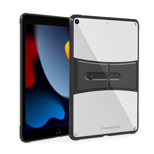 For iPad 10.2 inch 2021 / 2019 PC+TPU Transparent Holder Tablet Case(Black) - iPad 10.2 Cases by buy2fix | Online Shopping UK | buy2fix