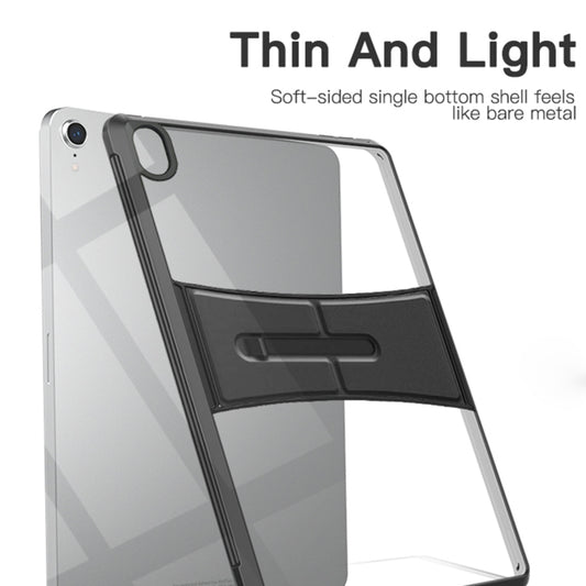 For iPad mini 2024 / mini 6 PC+TPU Transparent Holder Pen Slot Tablet Case(Black) - iPad mini 6 Cases by buy2fix | Online Shopping UK | buy2fix