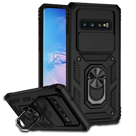 For Samsung Galaxy S10 Sliding Camshield Holder Phone Case(Black)