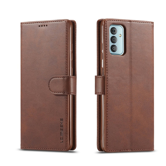 For Samsung Galaxy A23 5G LC.IMEEKE Calf Texture Leather Phone Case(Coffee)