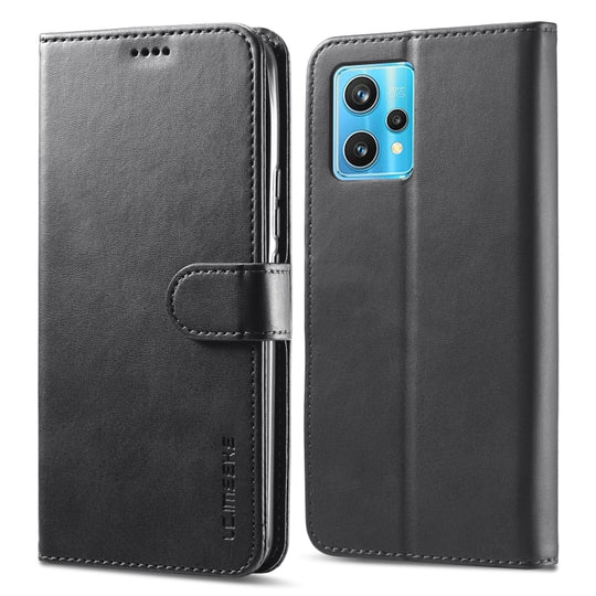 For Realme 9 Pro LC.IMEEKE Calf Texture Leather Phone Case(Black)