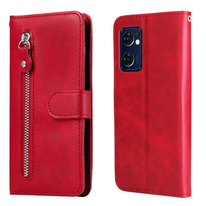 For OPPO Reno7 5G / Find X5 Lite International Version Fashion Calf Texture Zipper Horizontal Flip Leather Case(Red) by buy2fix