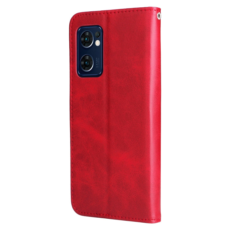 For OPPO Reno7 5G / Find X5 Lite International Version Fashion Calf Texture Zipper Horizontal Flip Leather Case(Red) by buy2fix