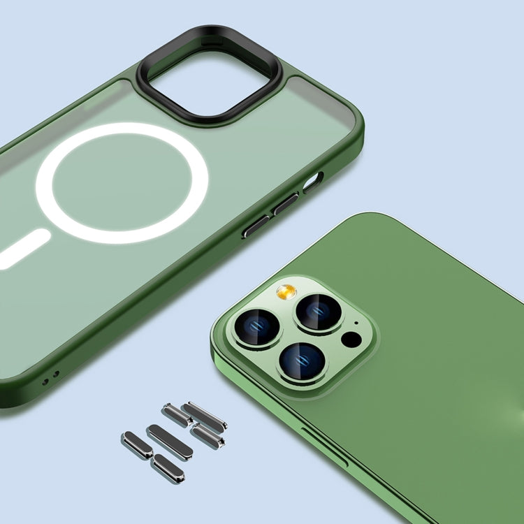 For iPhone 12 Pro Skin Feel TPU + Frosted PC MagSafe Phone Case(Green) by buy2fix