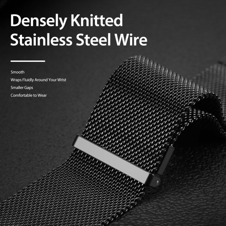 DUX DUCIS Milanese Watchband For Apple Watch Series 9&8&7 41mm / SE 3&SE 2&6&SE&5&4 40mm / 3&2&1 38mm(Black) by DUX DUCIS