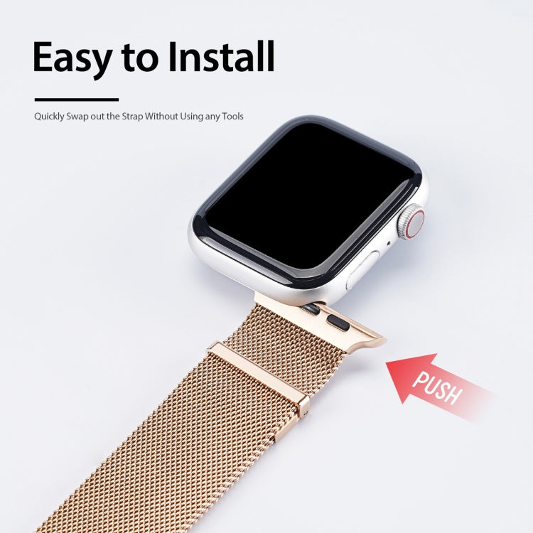 DUX DUCIS Milanese Watchband For Apple Watch Series 9&8&7 41mm / SE 3&SE 2&6&SE&5&4 40mm / 3&2&1 38mm(Gold) by DUX DUCIS