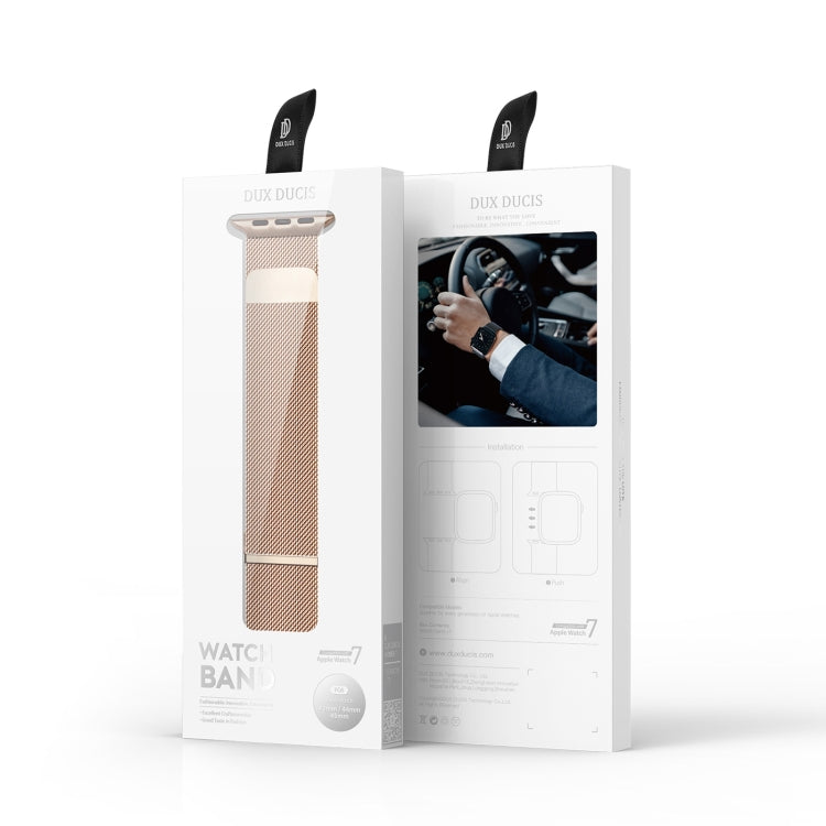 DUX DUCIS Milanese Watchband For Apple Watch Series 9&8&7 41mm / SE 3&SE 2&6&SE&5&4 40mm / 3&2&1 38mm(Gold) by DUX DUCIS