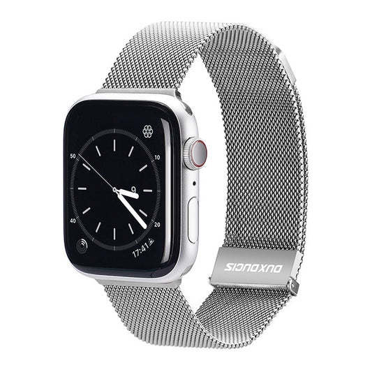 DUX DUCIS Milanese Watchband For Apple Watch Series 9&8&7 41mm / SE 3&SE 2&6&SE&5&4 40mm / 3&2&1 38mm(Silver) by DUX DUCIS
