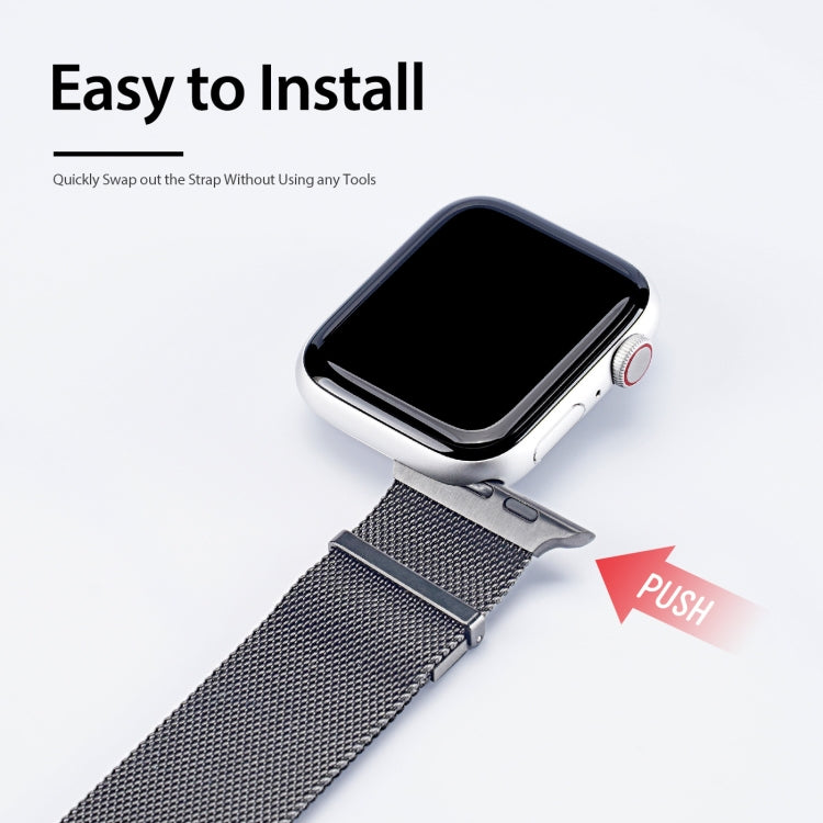 DUX DUCIS Milanese Watch Band For Apple Watch Series 9&8&7 45mm / SE 3&SE 2&6&SE&5&4 44mm / 3&2&1 42mm(Grey) by DUX DUCIS