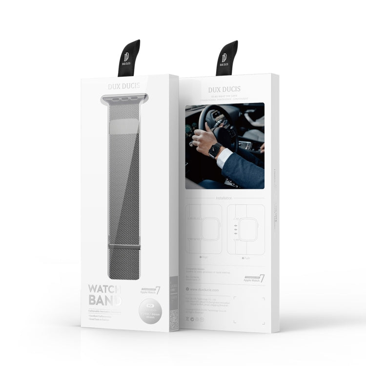 DUX DUCIS Milanese Watch Band For Apple Watch Series 9&8&7 45mm / SE 3&SE 2&6&SE&5&4 44mm / 3&2&1 42mm(Grey) by DUX DUCIS