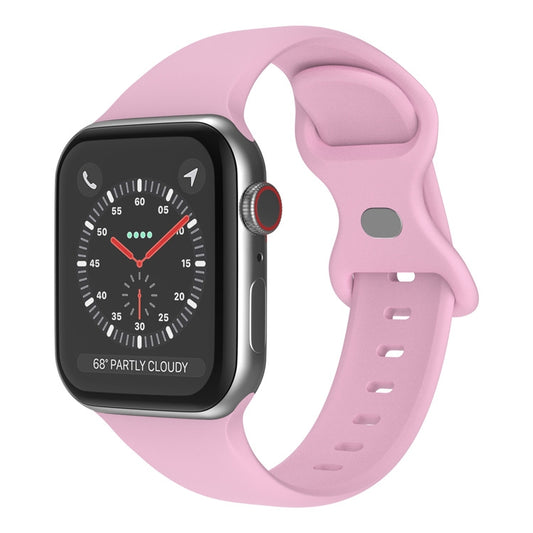 Butterfly Buckle Silicone Watch Band, Size: S For Apple Watch Series 9&8&7 41mm / SE 3&SE 2&6&SE&5&4 40mm / 3&2&1 38mm(Lavender) - Watch Bands by buy2fix | Online Shopping UK | buy2fix