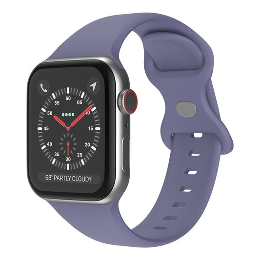 Butterfly Buckle Silicone Watch Band, Size: S For Apple Watch Series 9&8&7 41mm / SE 3&SE 2&6&SE&5&4 40mm / 3&2&1 38mm(Ice Sea Blue) - Watch Bands by buy2fix | Online Shopping UK | buy2fix