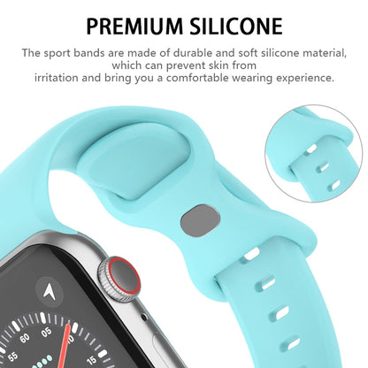 Butterfly Buckle Silicone Watch Band, Size: L For Apple Watch Ultra 49mm&Watch Ultra 2 49mm / Series 9&8&7 45mm / SE 3&SE 2&6&SE&5&4 44mm / 3&2&1 42mm(Duck Green) by buy2fix