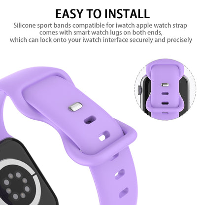 Butterfly Buckle Silicone Watch Band, Size: L For Apple Watch Ultra 49mm&Watch Ultra 2 49mm / Series 9&8&7 45mm / SE 3&SE 2&6&SE&5&4 44mm / 3&2&1 42mm(Duck Green) by buy2fix