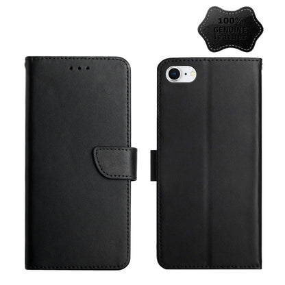 For iPhone SE 2022 / SE 2020 / 8 / 7 Genuine Leather Fingerprint-proof Horizontal Flip Phone Case(Black) - iPhone SE 2022 / 2020 / 8 / 7 Cases by buy2fix | Online Shopping UK | buy2fix