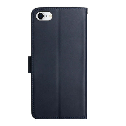 For iPhone SE 2022 / SE 2020 / 8 / 7 Genuine Leather Fingerprint-proof Horizontal Flip Phone Case(Blue) - iPhone SE 2022 / 2020 / 8 / 7 Cases by buy2fix | Online Shopping UK | buy2fix