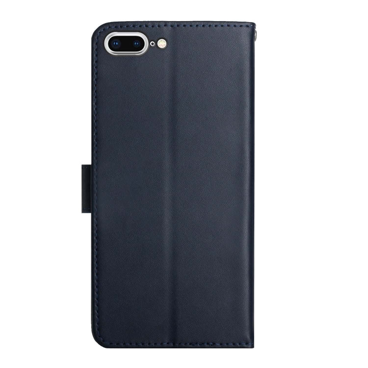 Genuine Leather Fingerprint-proof Horizontal Flip Phone Case For iPhone 7 Plus(Blue) - More iPhone Cases by buy2fix | Online Shopping UK | buy2fix