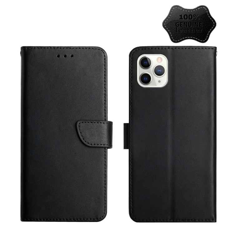 For iPhone 11 Pro Genuine Leather Fingerprint-proof Horizontal Flip Phone Case (Black) - iPhone 11 Pro Cases by buy2fix | Online Shopping UK | buy2fix