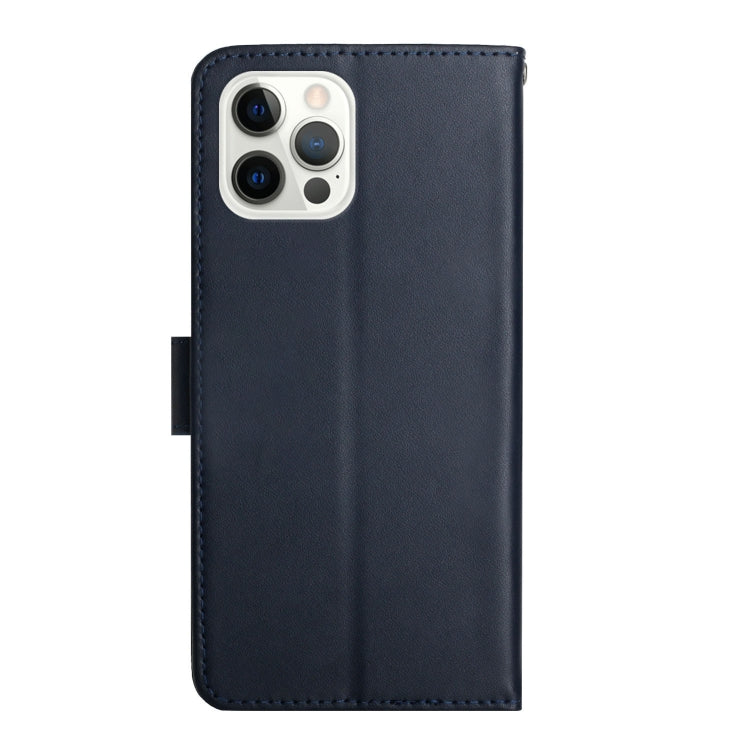 For iPhone 12 Pro Genuine Leather Fingerprint-proof Horizontal Flip Phone Case(Blue) - iPhone 12 / 12 Pro Cases by buy2fix | Online Shopping UK | buy2fix