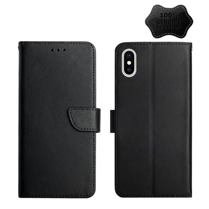 For iPhone X Genuine Leather Fingerprint-proof Horizontal Flip Phone Case(Black) - More iPhone Cases by buy2fix | Online Shopping UK | buy2fix
