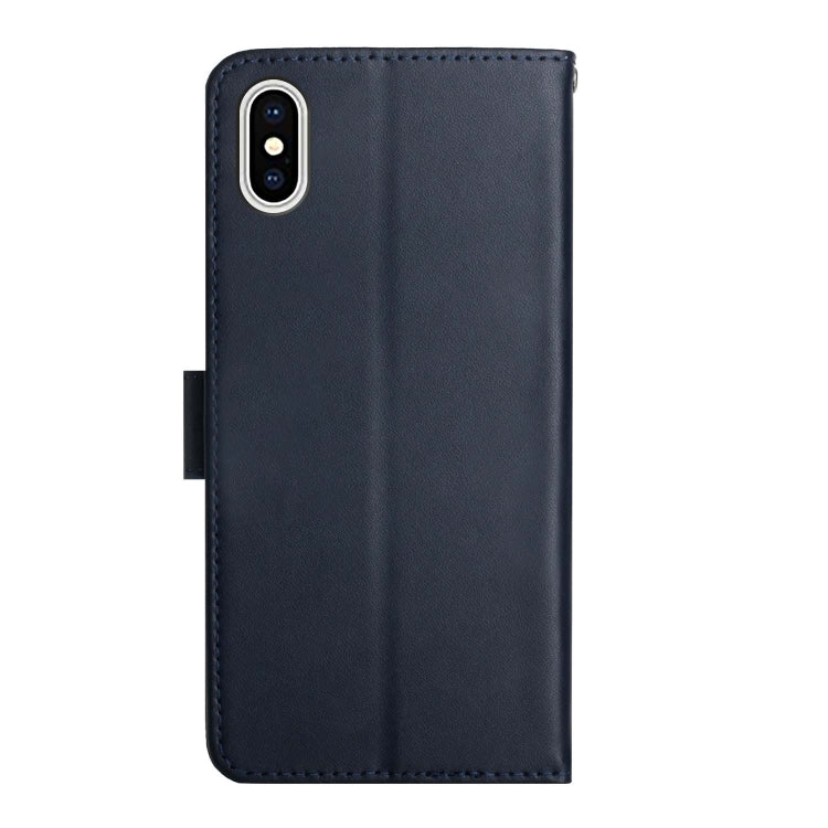 For iPhone X Genuine Leather Fingerprint-proof Horizontal Flip Phone Case(Blue) - More iPhone Cases by buy2fix | Online Shopping UK | buy2fix