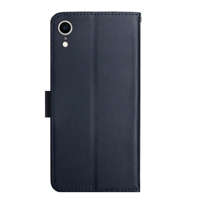 For iPhone XR Genuine Leather Fingerprint-proof Horizontal Flip Phone Case(Blue) - More iPhone Cases by buy2fix | Online Shopping UK | buy2fix